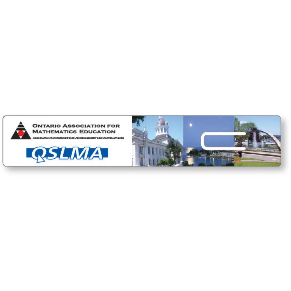 .020 White Plastic Punched Clip Bookmark Rulers - 1.5"x8.25", Full Colour