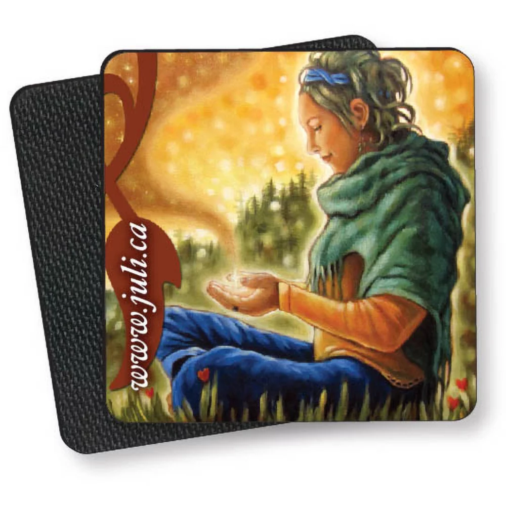 Premium Coaster, Gloss Plastic & Rubber, Square (3.5"), Full Colour