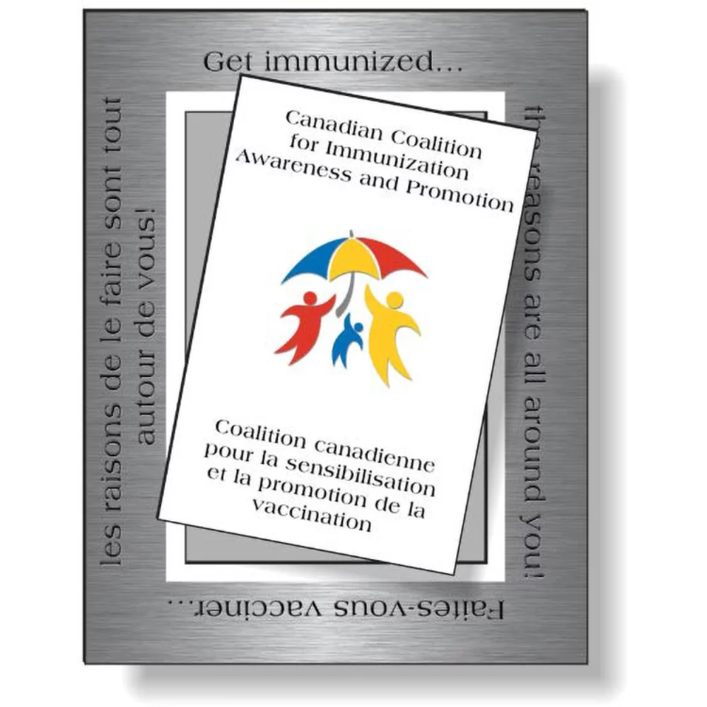 Cadre photo magnétique en stock (2,5"x3,25") / Rectangle central (1,5"x2,25"), couleur pleine, revêtement vinyle