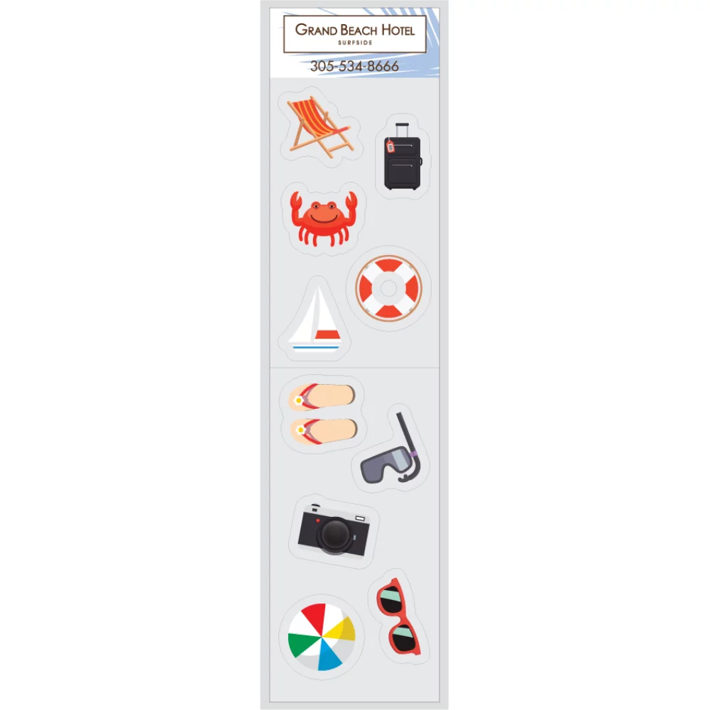 Party Glass Marker Combo Kit up to 10 Custom Shapes. Full Colour imprint on reusable clear static