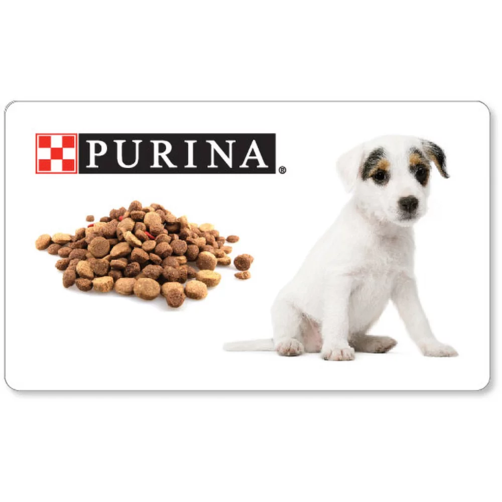 Pet Food Mat 1/16" White Synthetic Rubber 15.5" x 26" Rectangle, Full Colour Digital Imprint