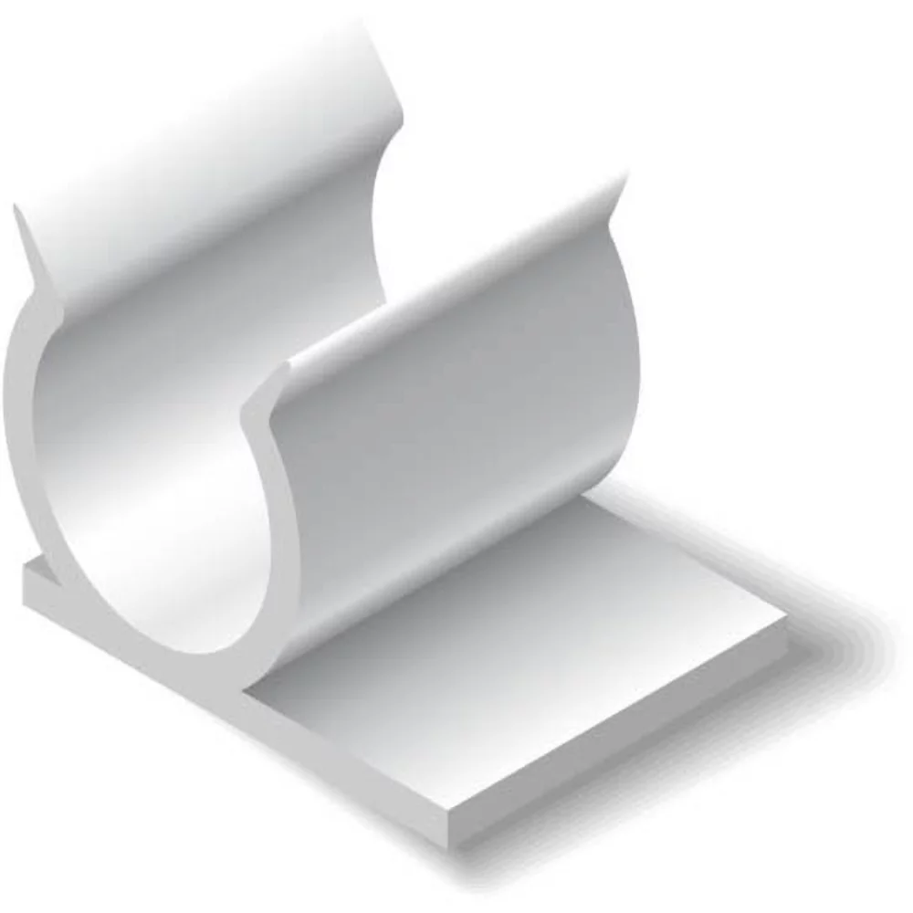 Pinces à stylo en plastique blanc adhésif