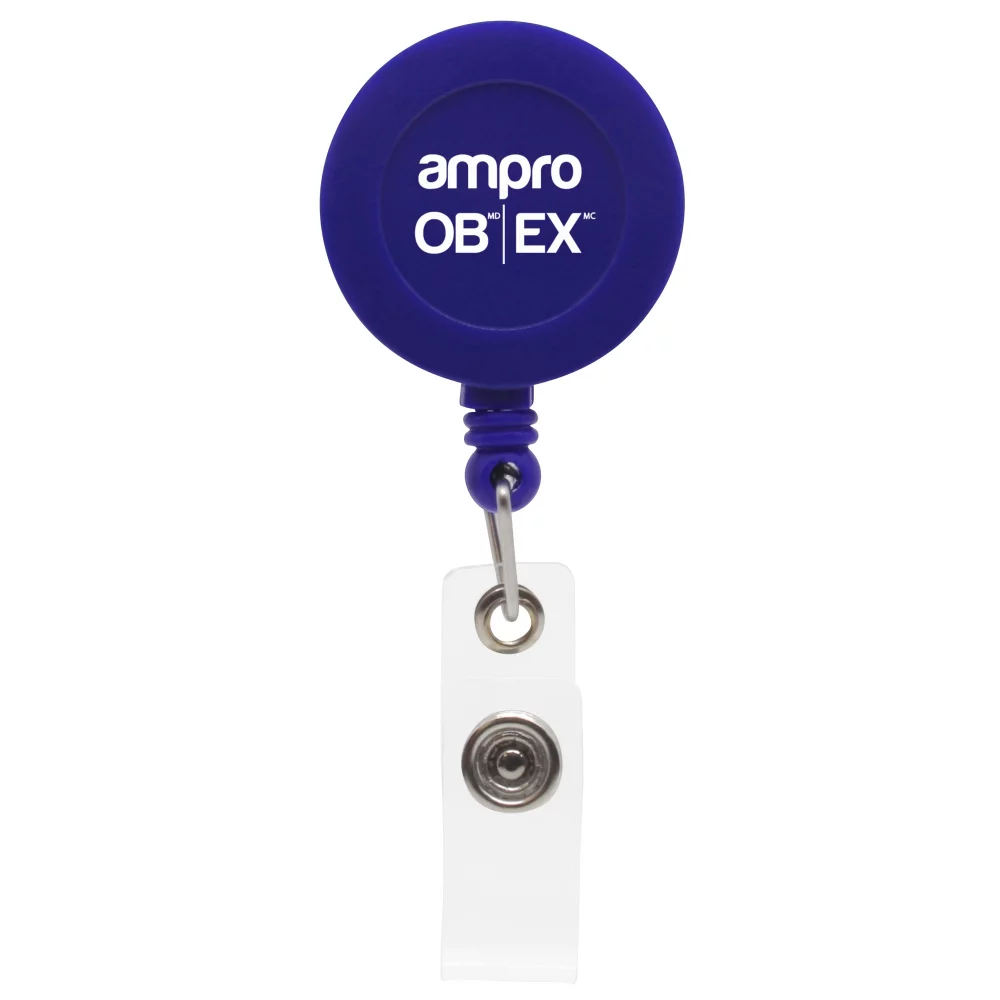 30" Direct Imprint Retractable Badge Reel w/ Metal Slip Clip