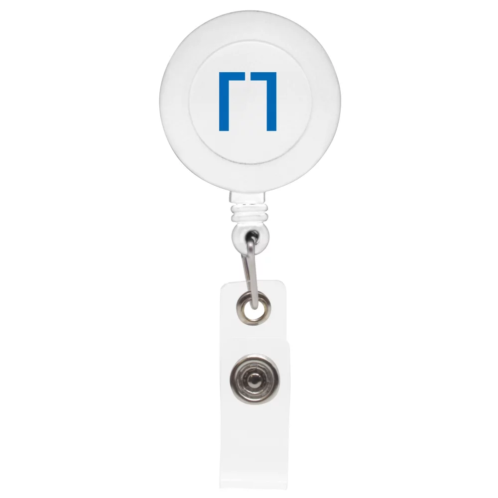 30" Direct Imprint Retractable Badge Reel w/ Metal Slip Clip