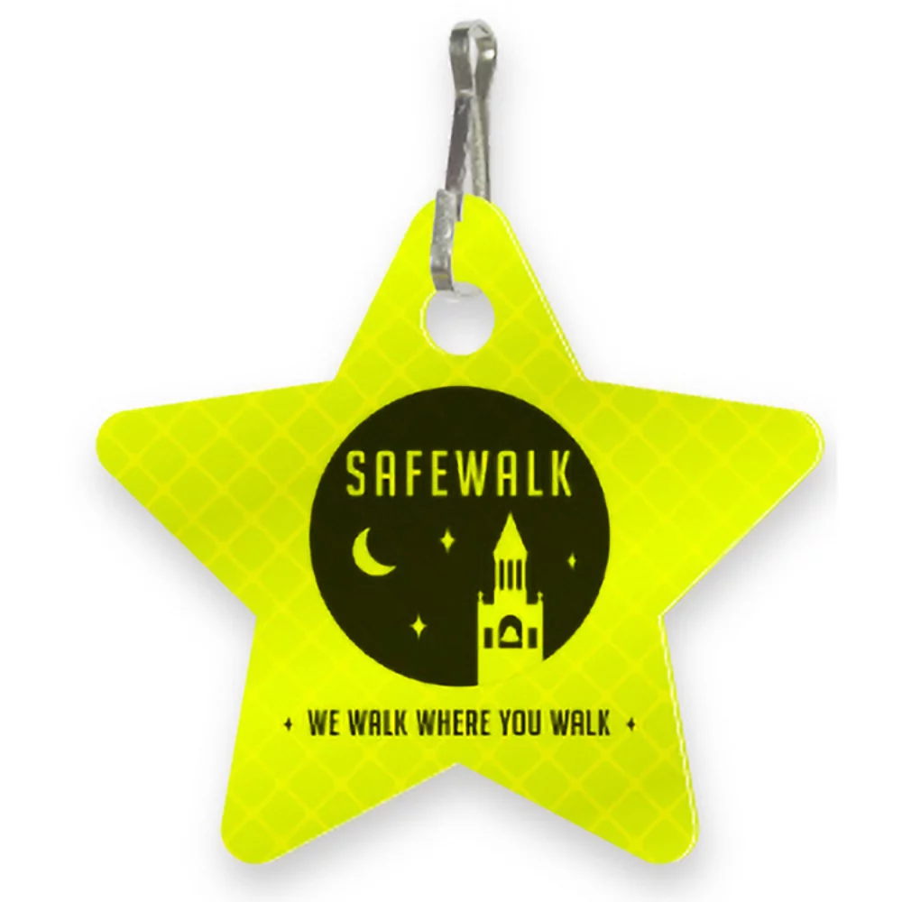 Étiquette de sac jaune ultra réfléchissante en forme d'étoile 2,22" x 2,4" Sérigraphiée