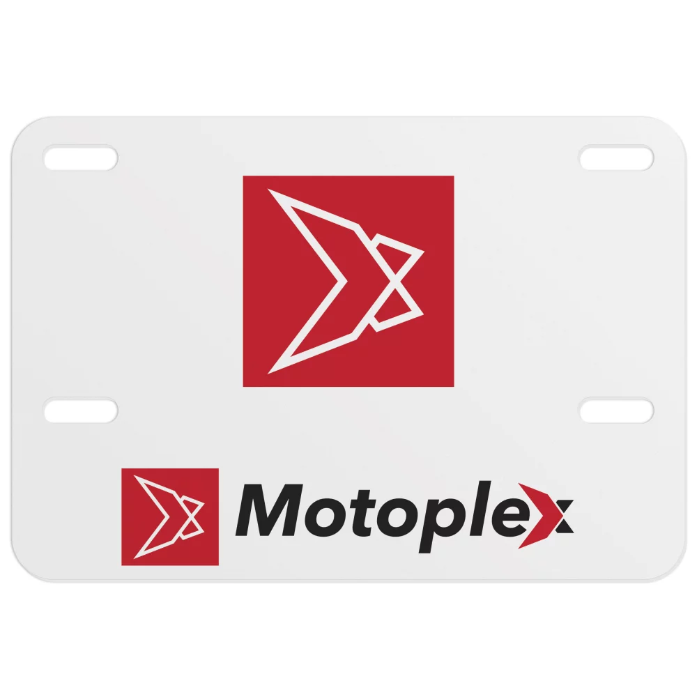 Motorcycle License Plate .055 White Styrene (5.5"x8"), Spot Colour Imprint