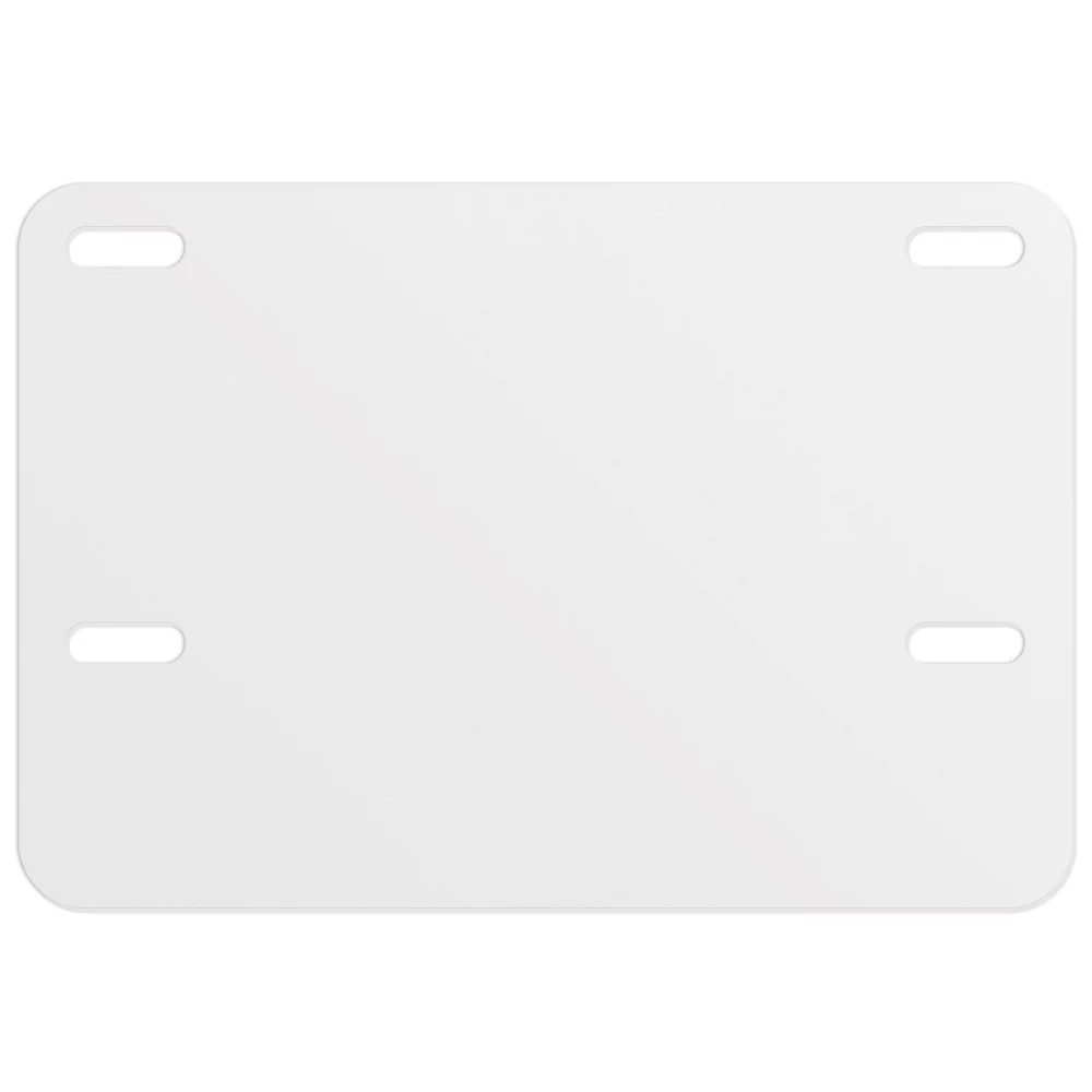 Motorcycle License Plate .055 White Styrene (5.5"x8"), Spot Colour Imprint