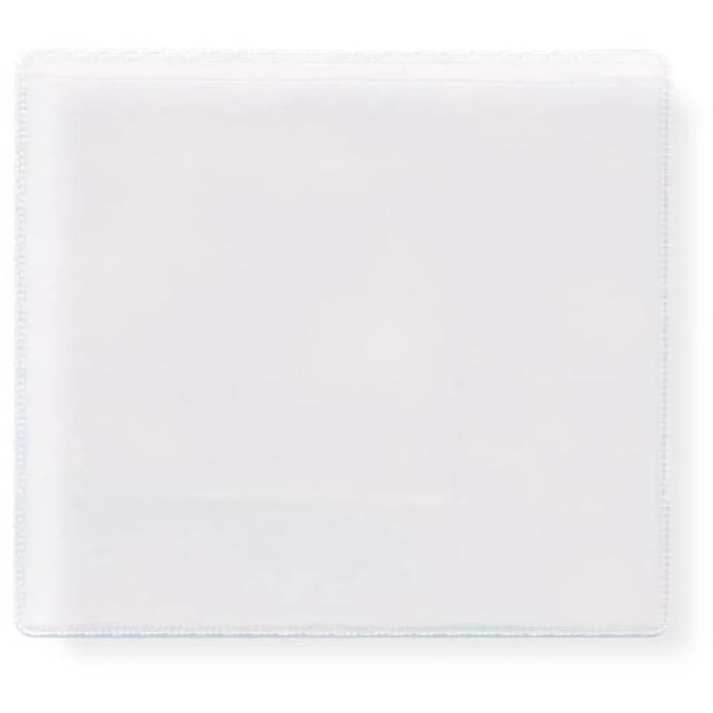 Peel and Stick Clear Vinyl Sleeves 4" x 3.5" - Opening on the 4" side. Packaged 4 sleeves per sheet