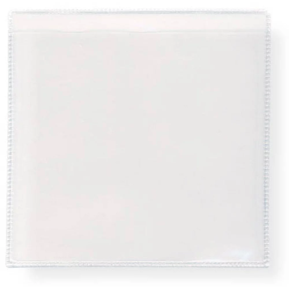 Peel and Stick Clear Vinyl Sleeves 2.625" x 2.625" Packaged 6 sleeves per sheet