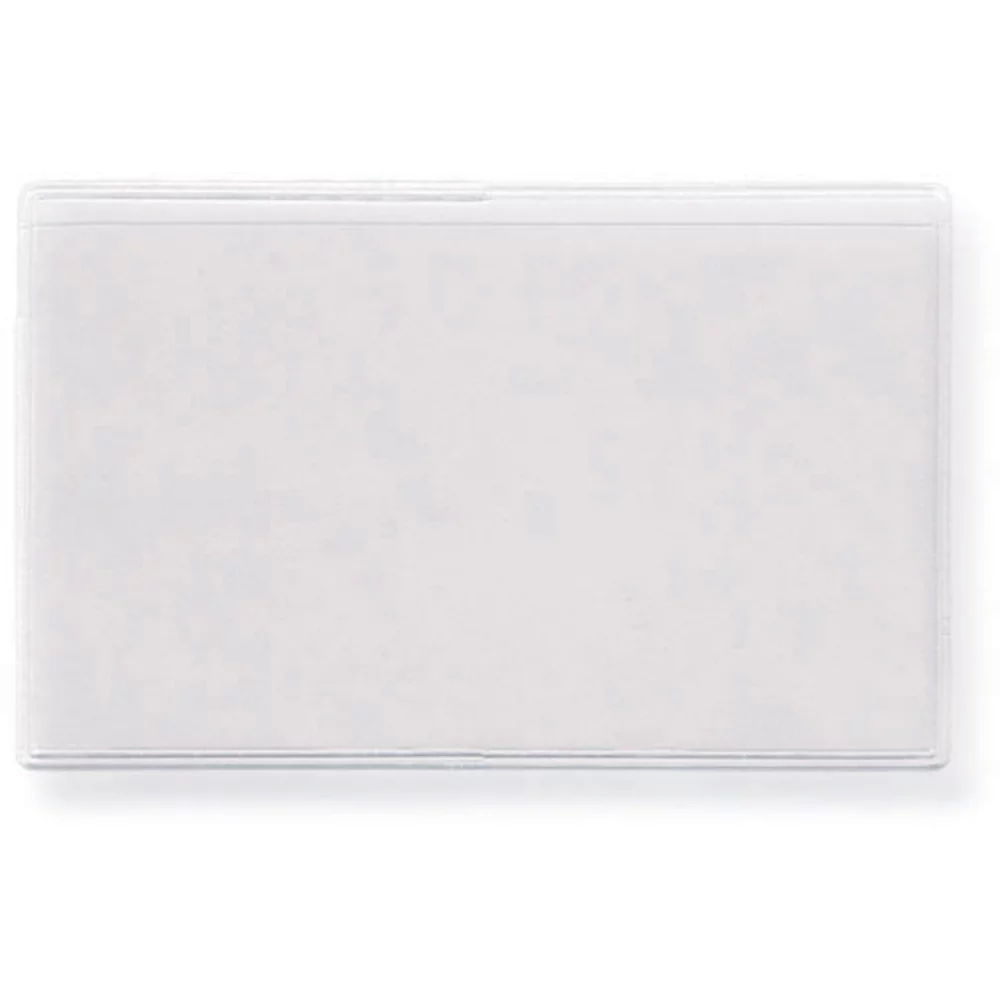 Poche en vinyle transparent avec dos adhésif à décoller (2,375" x 3,625") - Ouverture sur le bord long