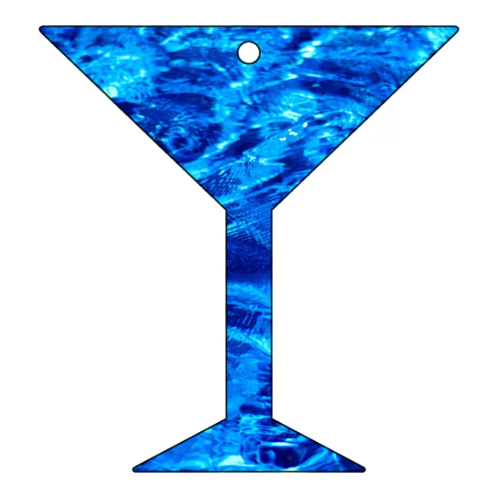 Désodorisant suspendu en forme de verre à martini surdimensionné