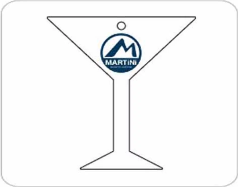 Désodorisant suspendu en forme de verre à martini surdimensionné