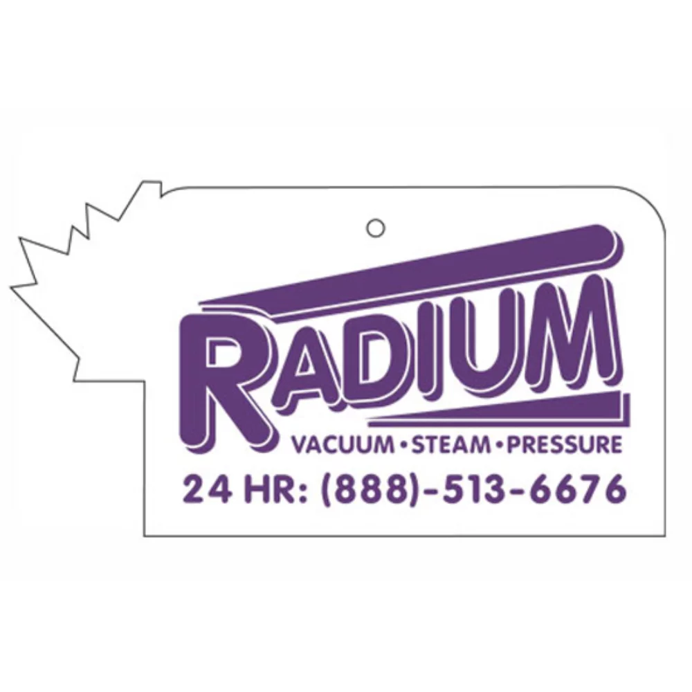 Rectangle surdimensionné avec désodorisant suspendu en forme de feuille.