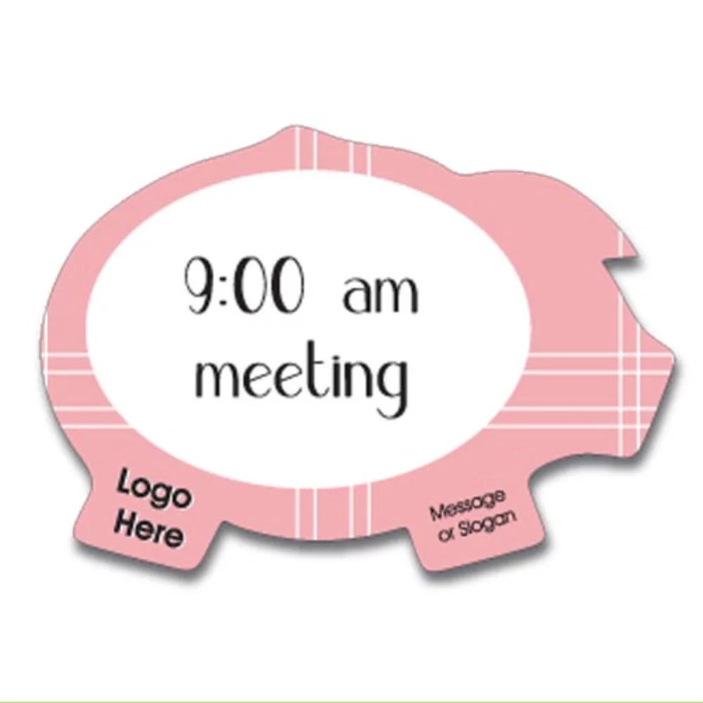 Panneau en plastique en forme de cochon avec ventouse (4,25" x 6")