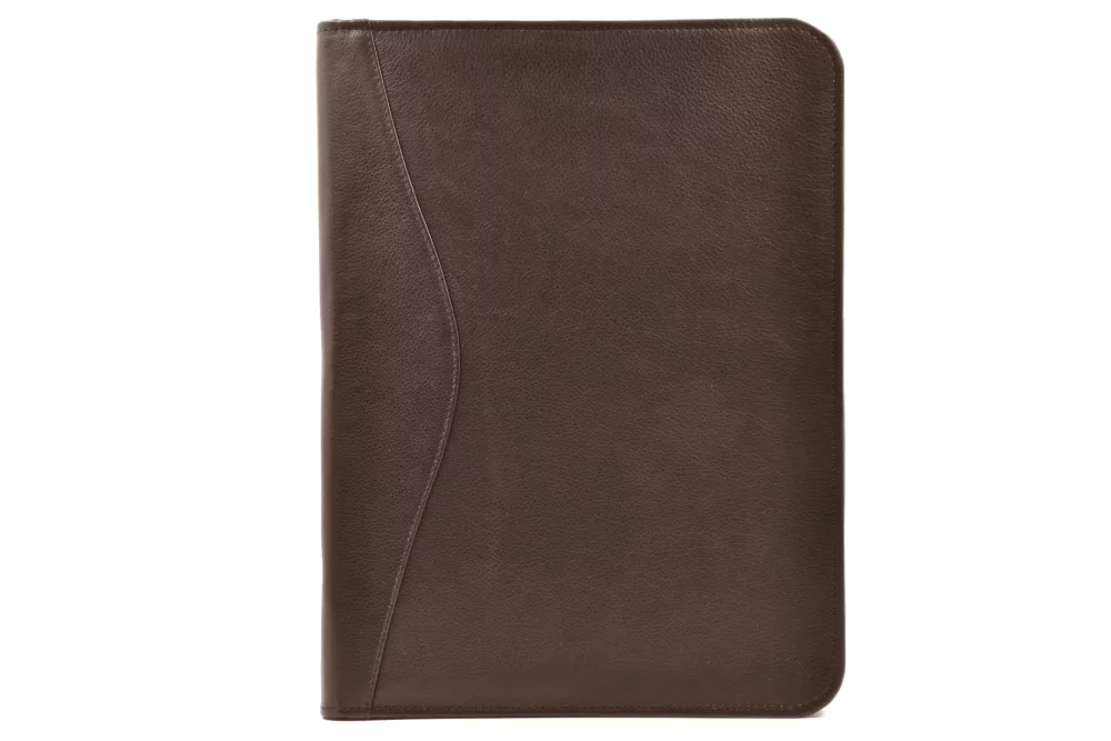 Ashlin® Designer Copperfield Espresso Brown Zippered Portfolio w/Inside Gusseted Pocket