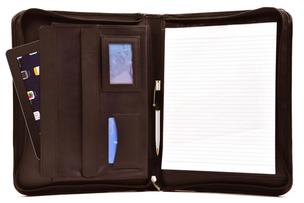 Ashlin® Designer Copperfield Espresso Brown Zippered Portfolio w/Inside Gusseted Pocket