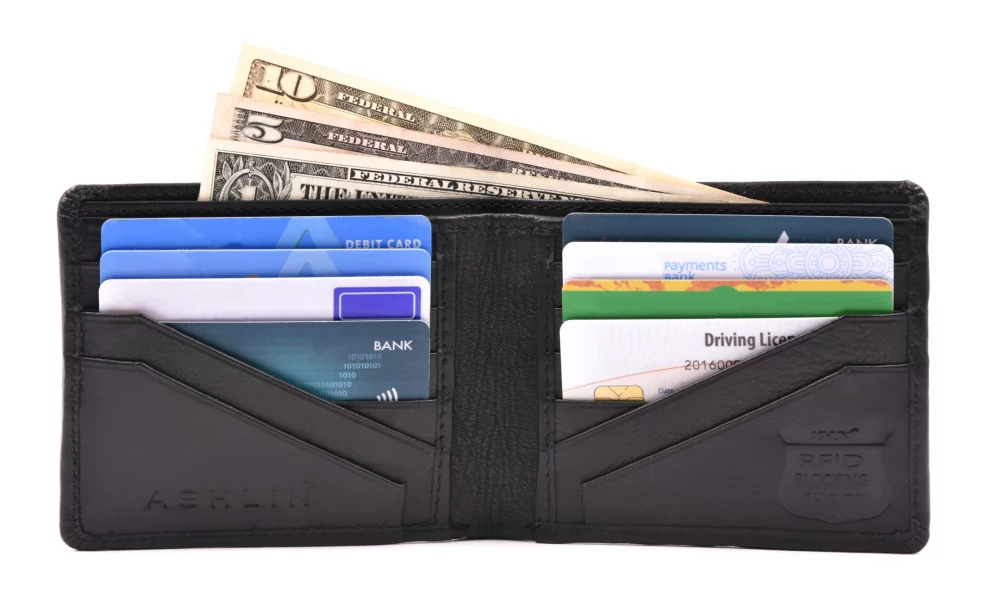 Ashlin® Designer Barron Men's RFID Blocking Napa Cowhide Wallet w/Angled Pocket