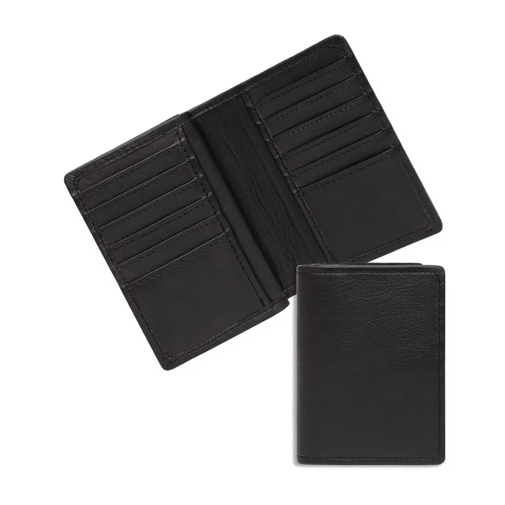 Portefeuille de cartes Ashlin® Designer Abriella Midnight Black avec rangement à 24 poches