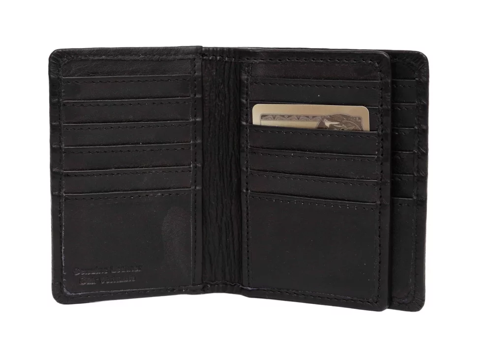 Portefeuille de cartes Ashlin® Designer Abriella Midnight Black avec rangement à 24 poches