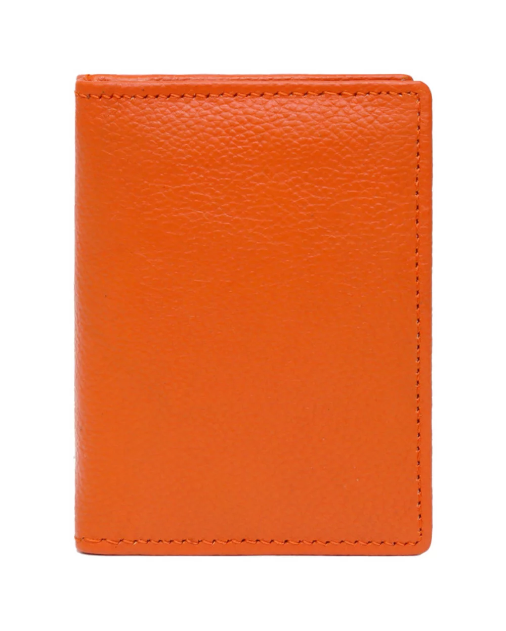 Portefeuille de cartes en cuir de vachette grainé orange tangerine Ashlin® Designer Abriella avec 24 poches de rangement.