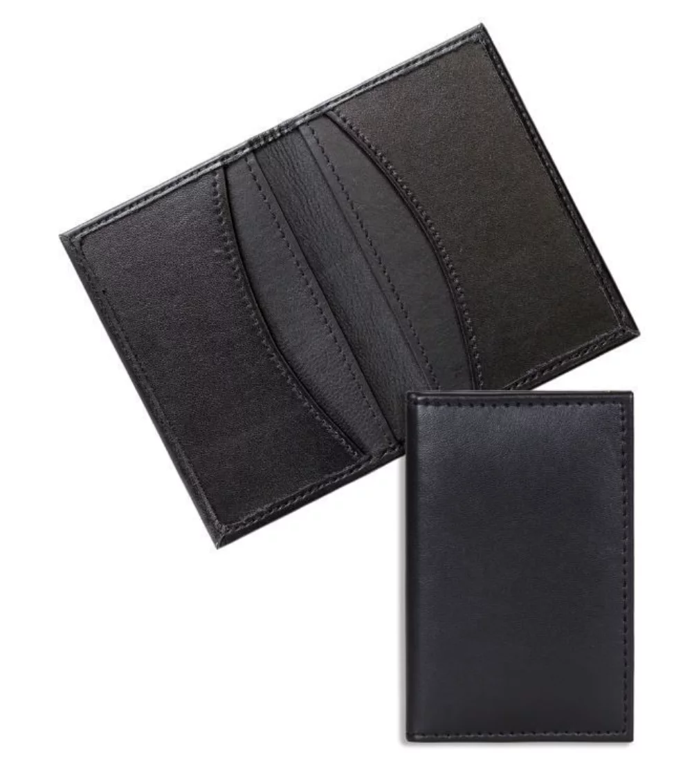 Étui à cartes de visite élégant pour hommes en noir minuit Belford Slim de Ashlin Designer®