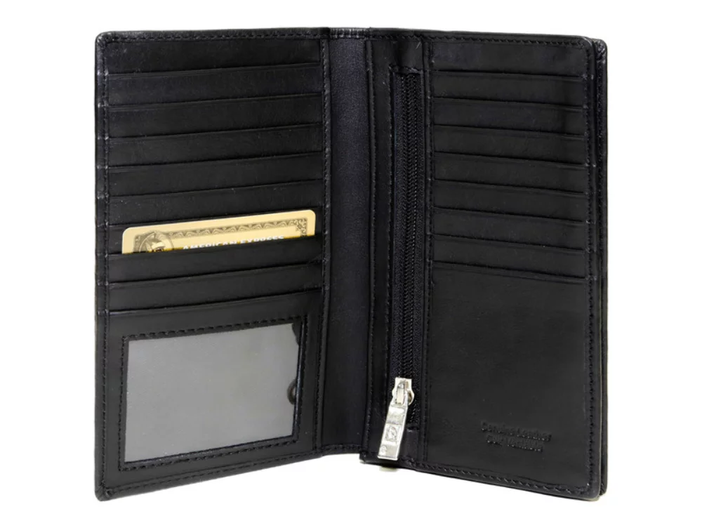 Ashlin® Designer Wharton Midnight Black Pocket Wallet w/16 Card Pockets