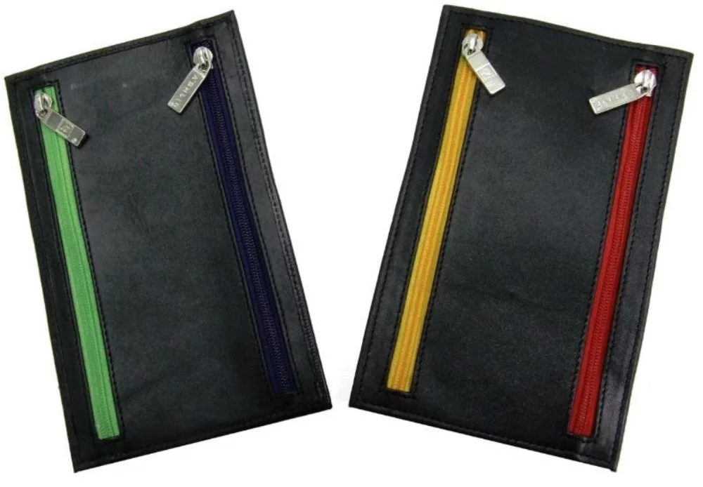 Portefeuille à devises zippé Ashlin® Designer Colorado Midnight Black avec 4 fermetures éclair