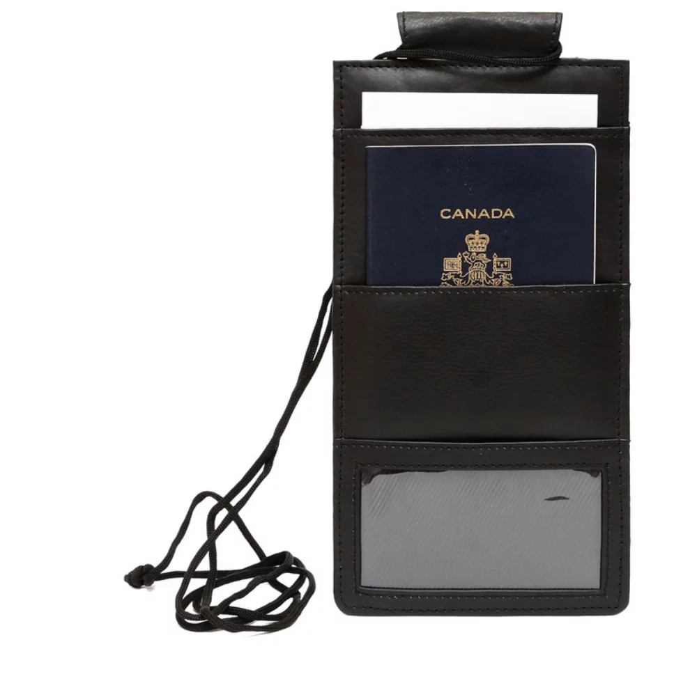 Portefeuille à cordon pour passeport Ashlin® Designer Kentucky Midnight Black