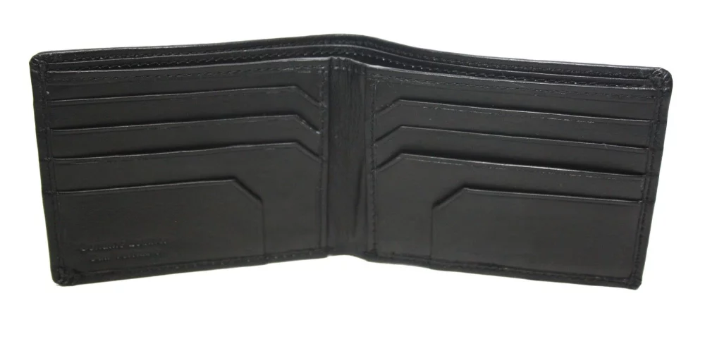 Portefeuille Slim Bi-Fold Alvin Midnight Black à 8 poches pour homme de la marque Ashlin® Designer