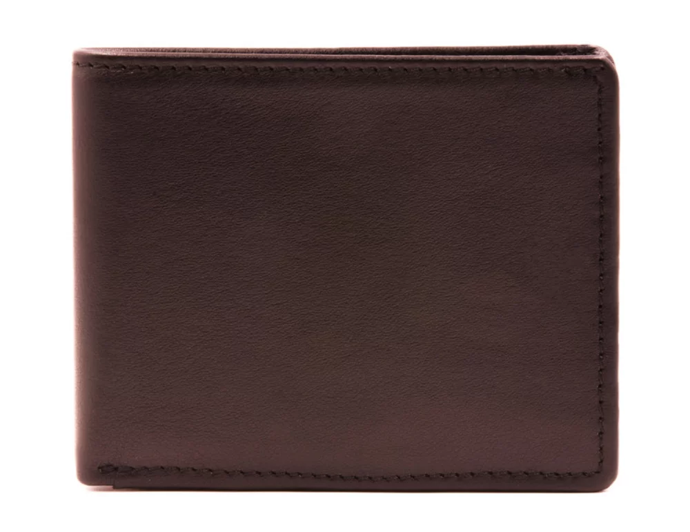 Portefeuille slim bi-fold Alvin 8 poches pour homme de designer Ashlin® en brun expresso