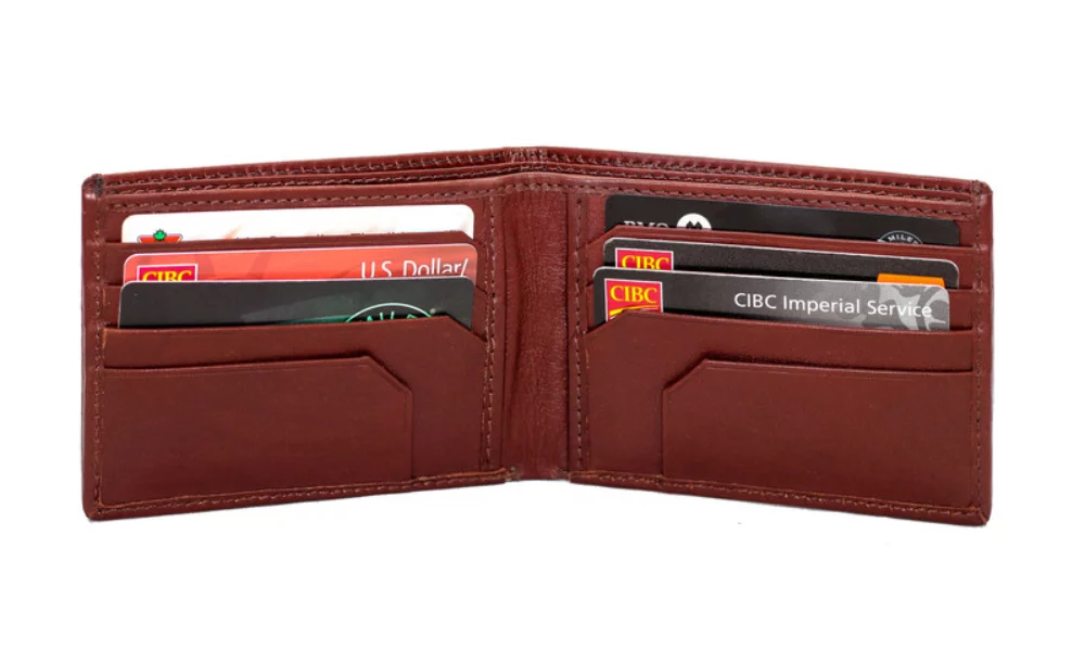 Portefeuille slim à huit poches Alvin Classic Burgundy Red pour homme de la marque Ashlin®