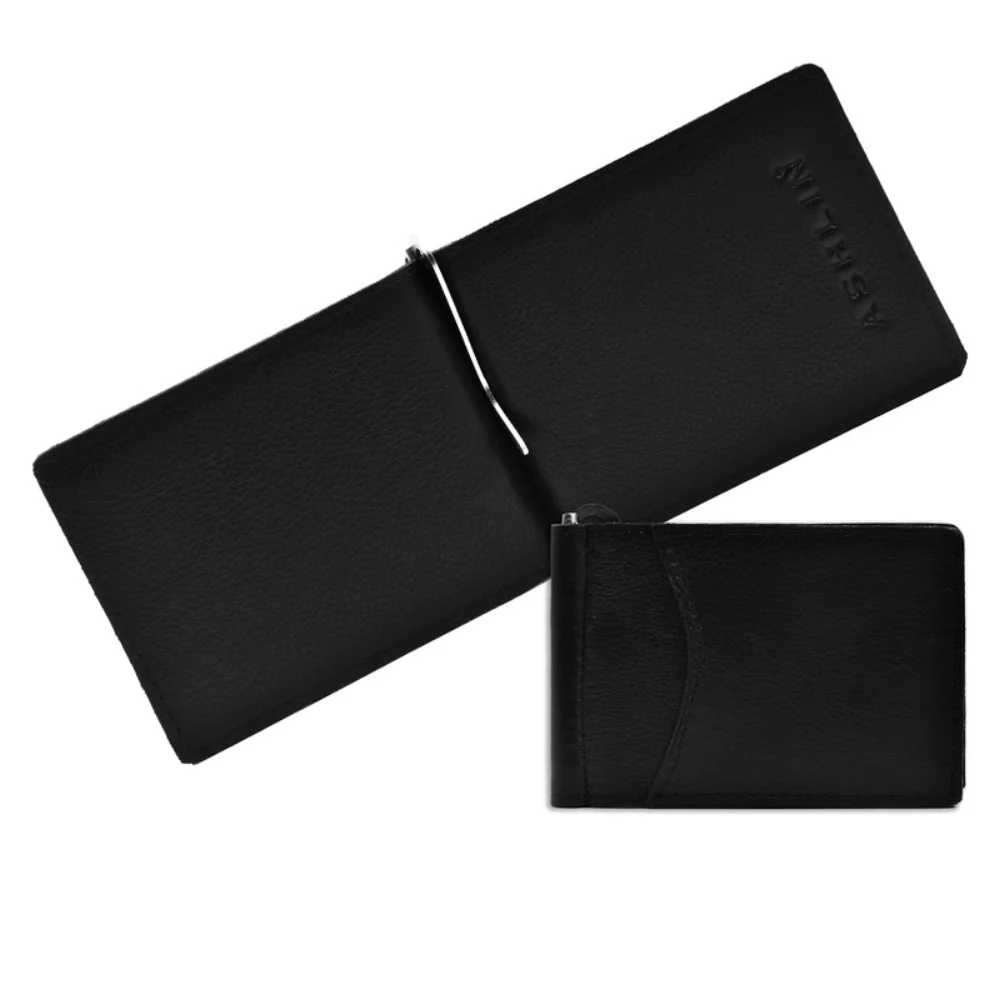 Portefeuille à pince à billets à deux poches Ashlin® Designer Anwell Midnight Black