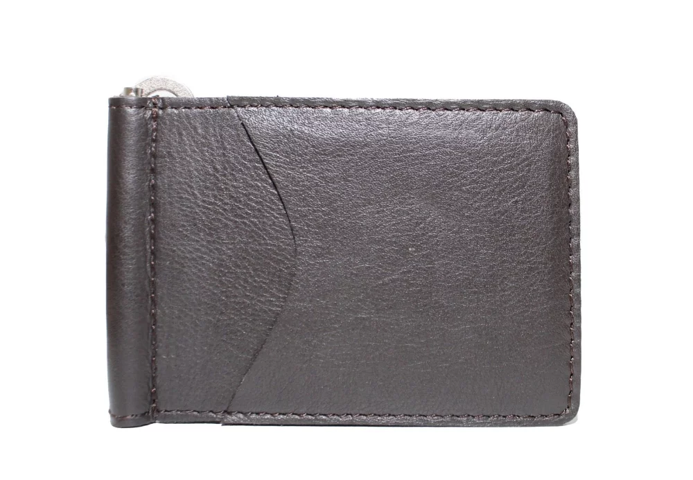 Ashlin® Designer Anwell Expresso Brown 2-Pocket Money Clip Wallet