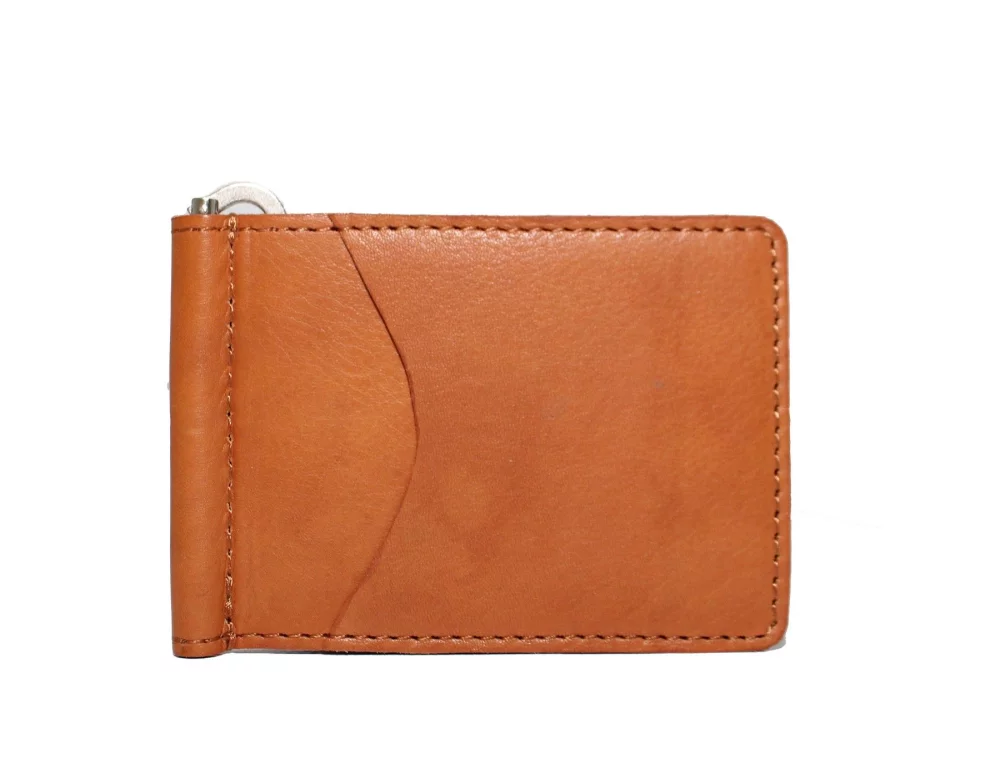 Ashlin® Designer Anwell British Tan 2-Pocket Money Clip Wallet