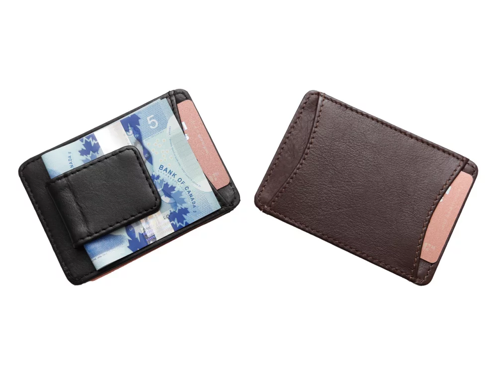 Ashlin® Designer Jett Expresso Brown Money Clip Wallet w/2 Card Pockets