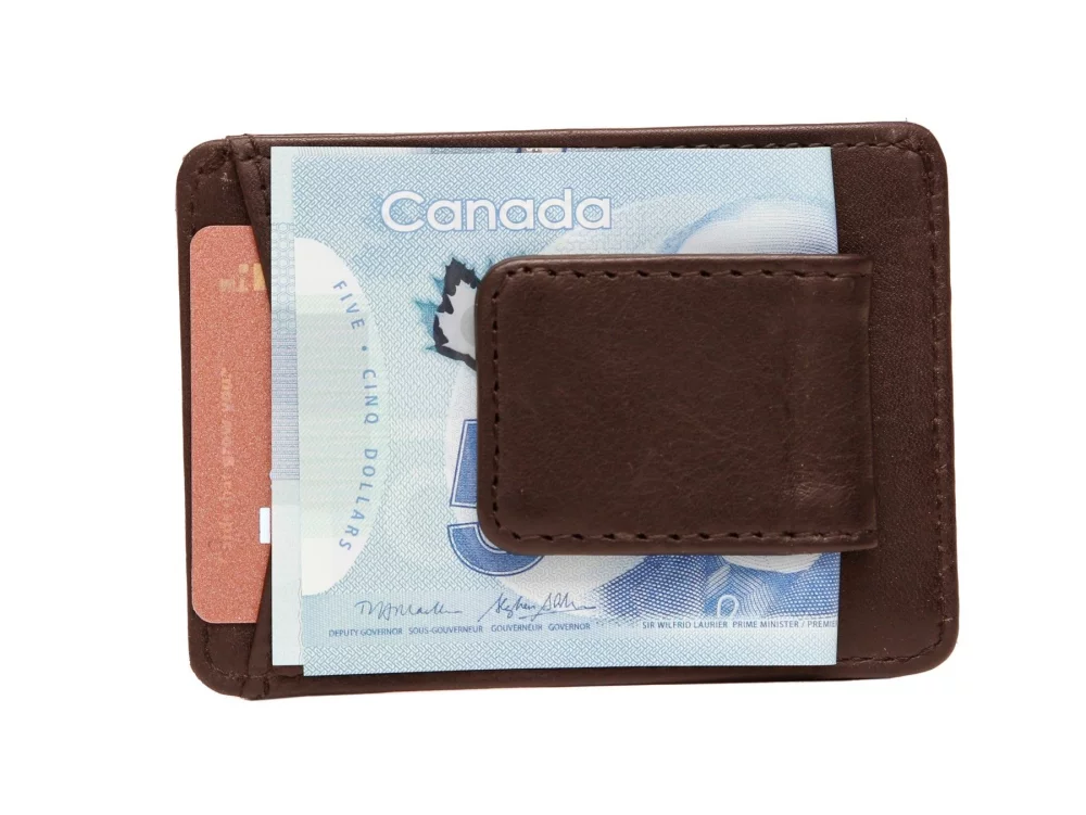 Ashlin® Designer Jett Expresso Brown Money Clip Wallet w/2 Card Pockets