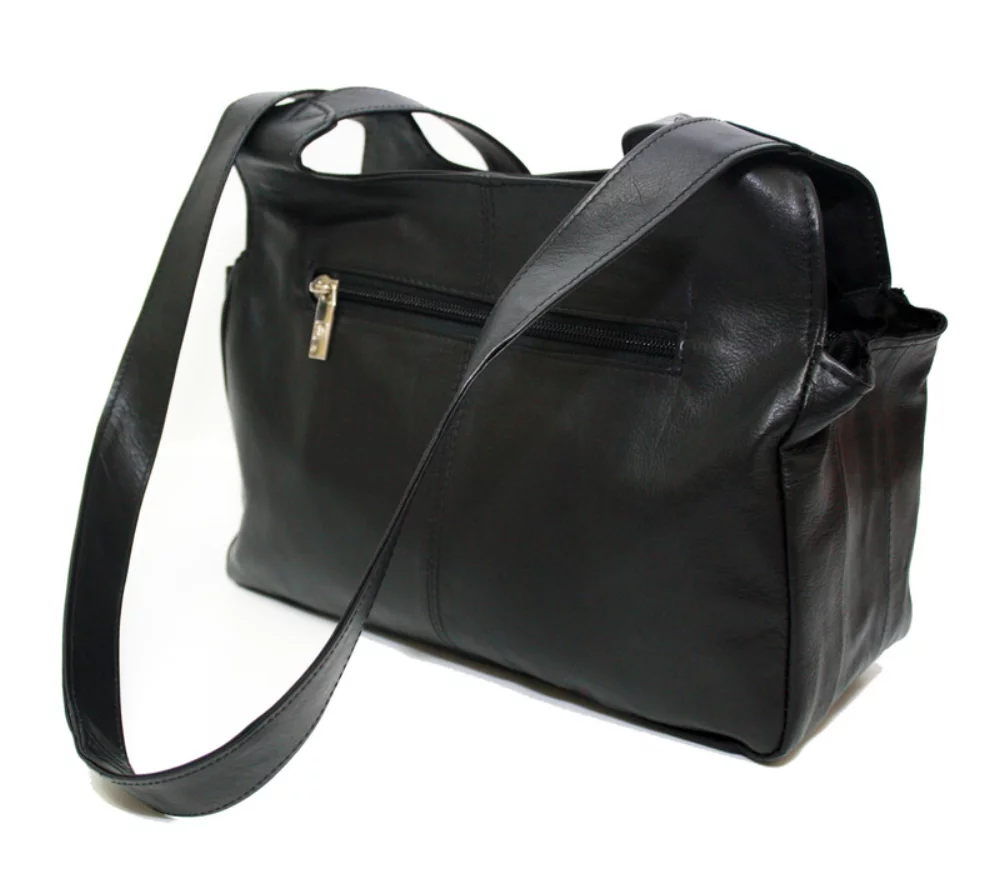 Ashlin® Designer Eliza Ladies Midnight Black Double Strap Shoulder Bag