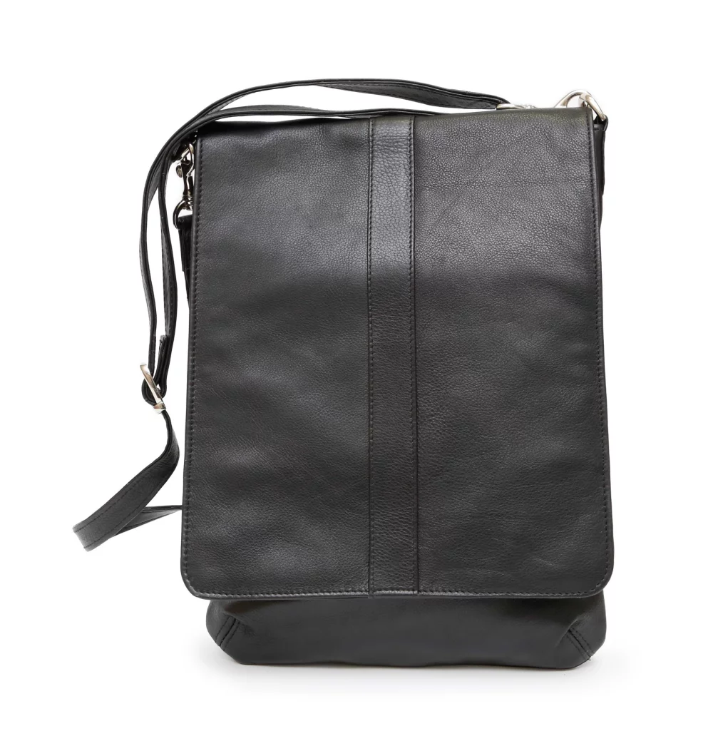 Ashlin® Designer Evan Unisex Midnight Black Messenger Bag w/Media Device Holder