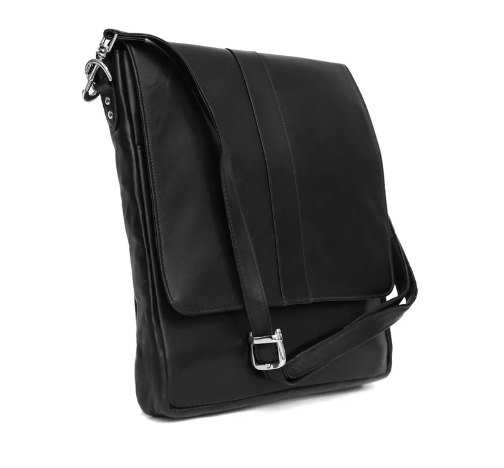 Ashlin® Designer Howeth Unisex Midnight Black Compact Messenger Bag