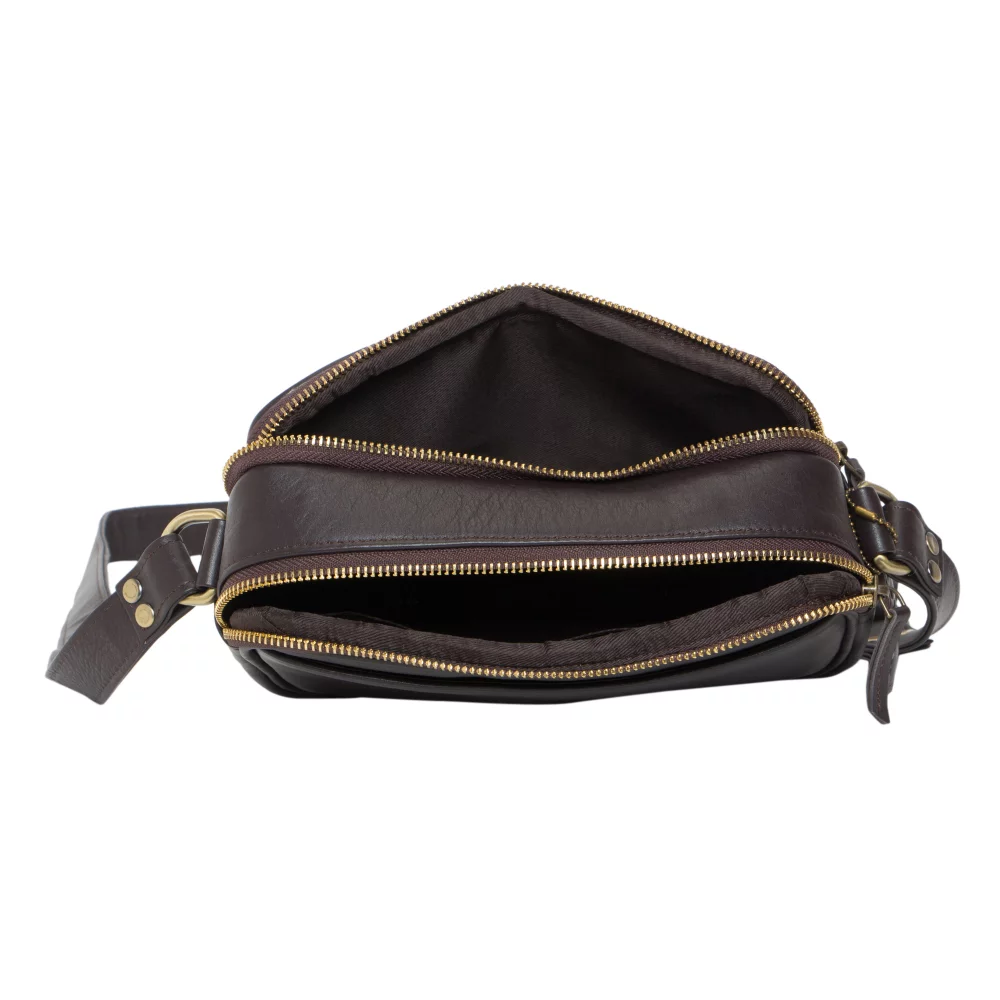 Ashlin® Designer Lydia Espresso Brown Mid Size Camera Bag