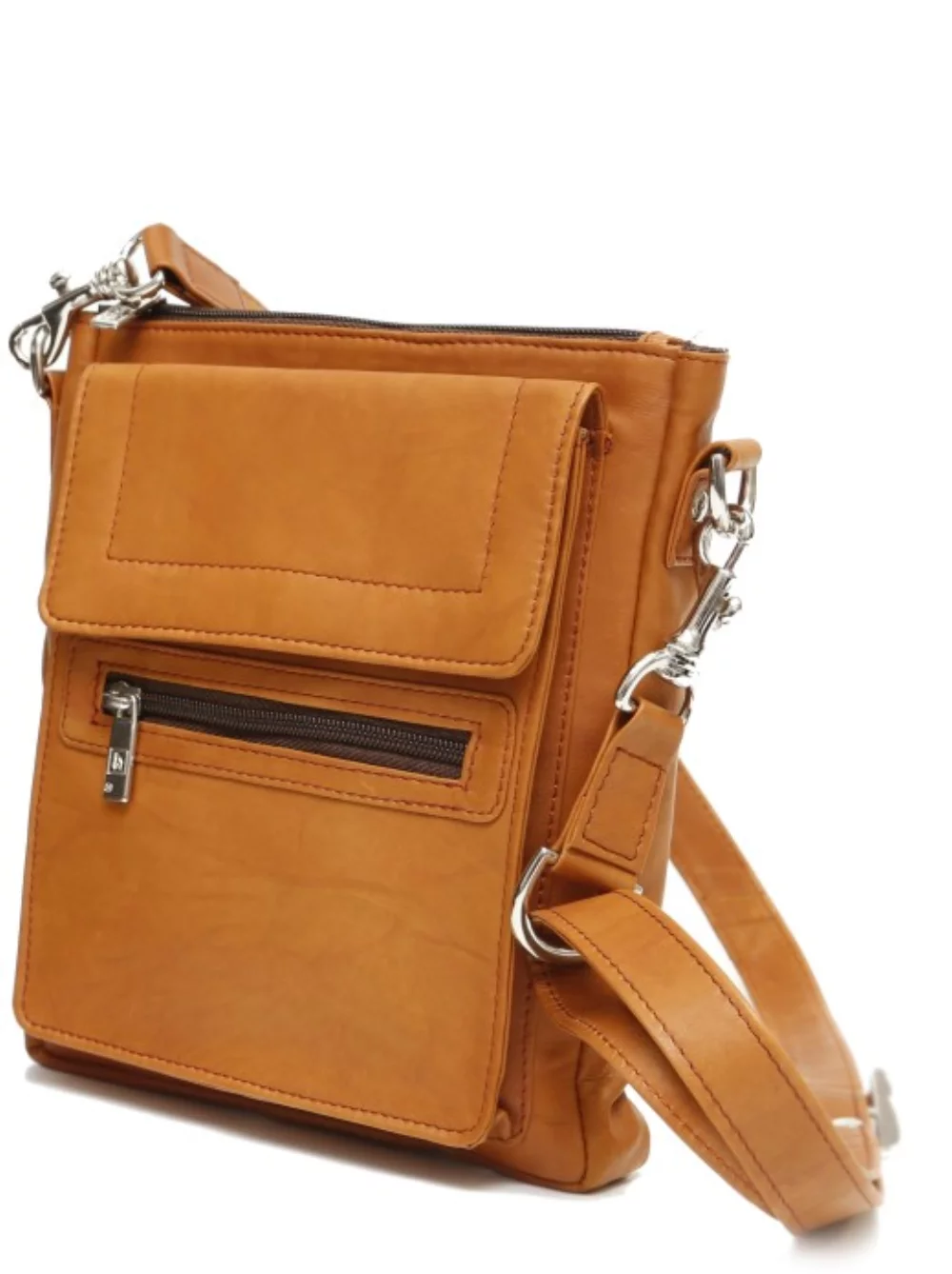 Ashlin® Designer Taysha Unisex British Tan Crossbody Flapover Satchel Shoulder Bag