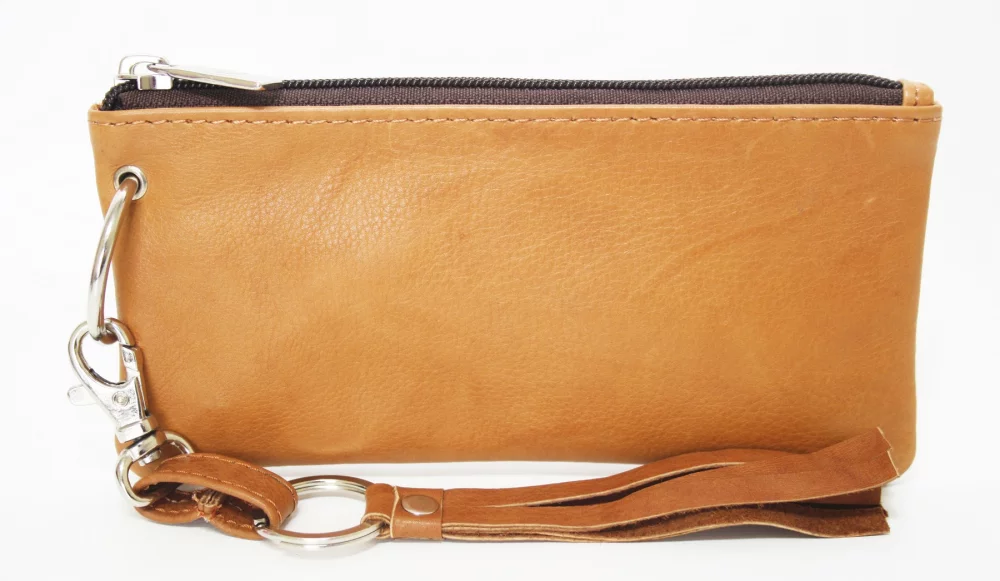 Ashlin® Designer Destiny British Tan Tuscany Cowhide Cosmetic & Phone Wristlet