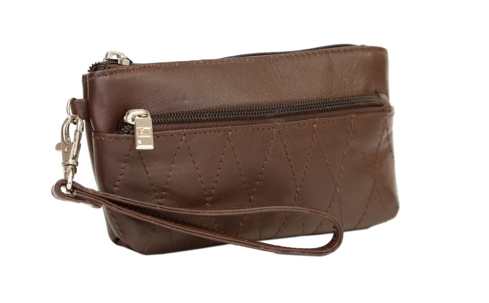 Ashlin® Mesdames Elaine Espresso Brown Petit Portefeuille et Trousse de Toilette avec Finition Matelassée