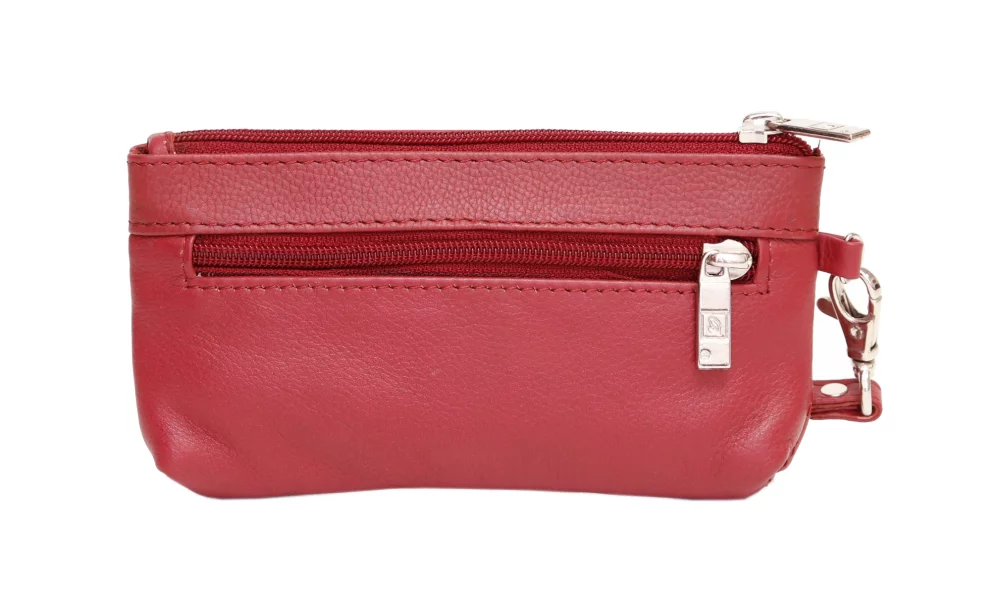 Pochette pour poignet et trousse de toilette Ashlin® Ladies Elaine en rouge canneberge avec finition matelassée, taille petite.
