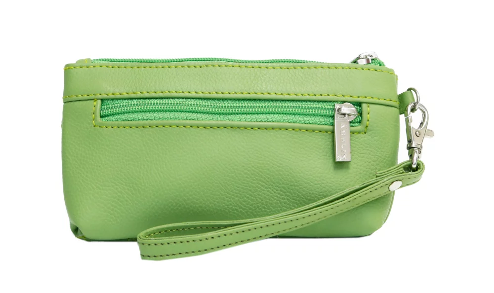 Ashlin® Ladies Elaine Lime Green Small Wristlet & Toiletry Bag w/Quilted Finish