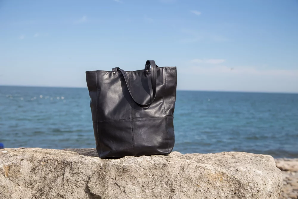 Ashlin® Designer Unisex Midnight Black Gianina Large Tote Bag