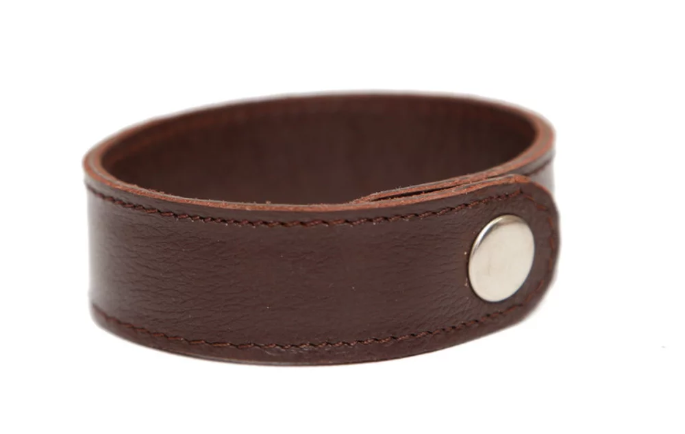 Bracelet fin en cuir de vache Toscane Belina Expresso Brown de designer Ashlin® - Longueur standard