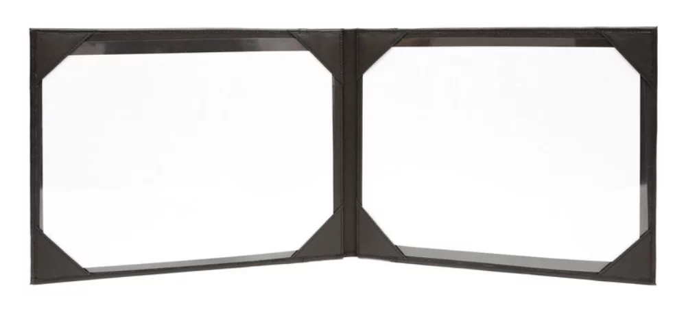 Porte-certificats double en cuir végétalien Ruskin de designer Ashlin® - Format paysage