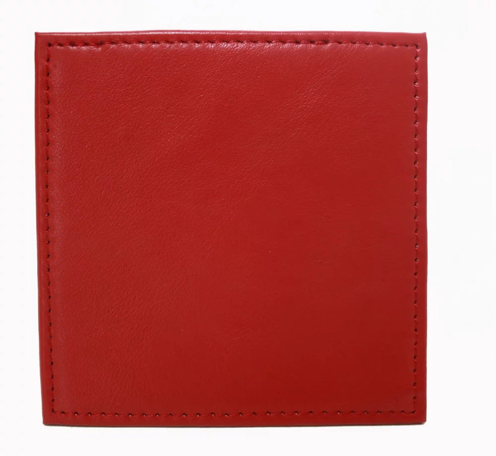 Ashlin® Designer Stratford Fire Engine Red Napoli Napa Leather Executive Square Coaster