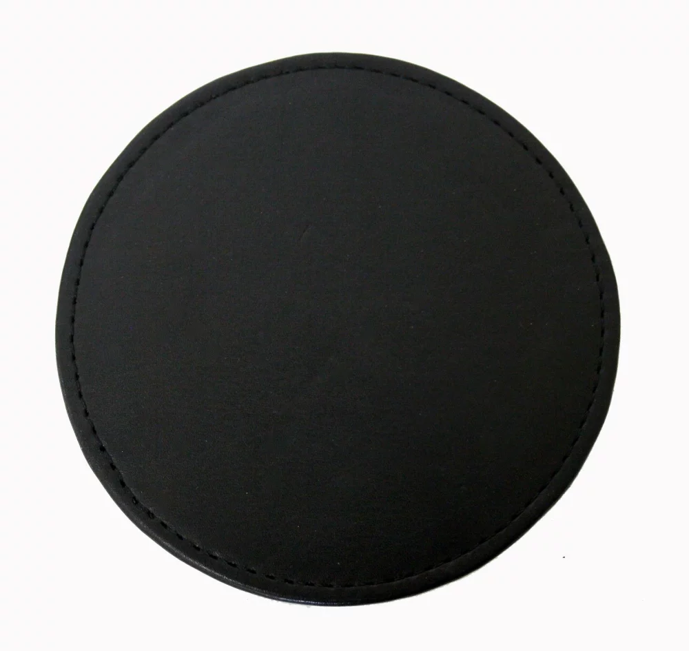 Sous-verre rond exécutif en cuir de Toscane noir minuit Ashlin® Designer Stratford.